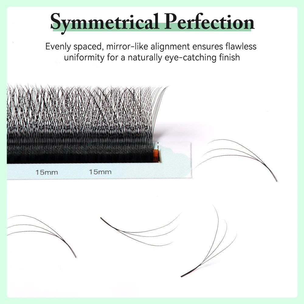 Yelix 3D Lashes Smaller Spacing 3D W Shape Eyelash Extension Premade Volume Fan Lashes Natural Soft Narrow 3D W Lashes