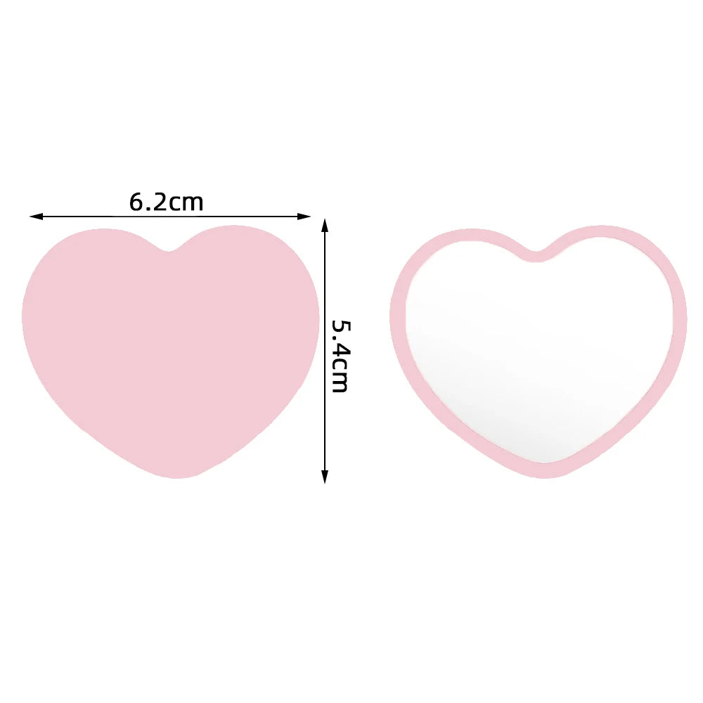 1 Pc Small Portable Heart Shape Mirrors Custom Logo Souvenir Wedding Bridesmaid Gift Ideas Wig Lash Salon Small Business Mirror