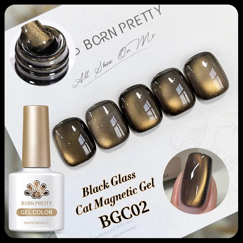 BORN PRETTY 10ml Fruit Purple Grape Cat Magnetic Gel Nail Polish 2025 New Whitening Guava Glass Beads Varnish Nail Supplies