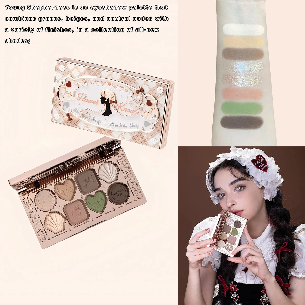 Flower Knows Chocolate Wonder-Shop 8-Color Eyeshadow Palette