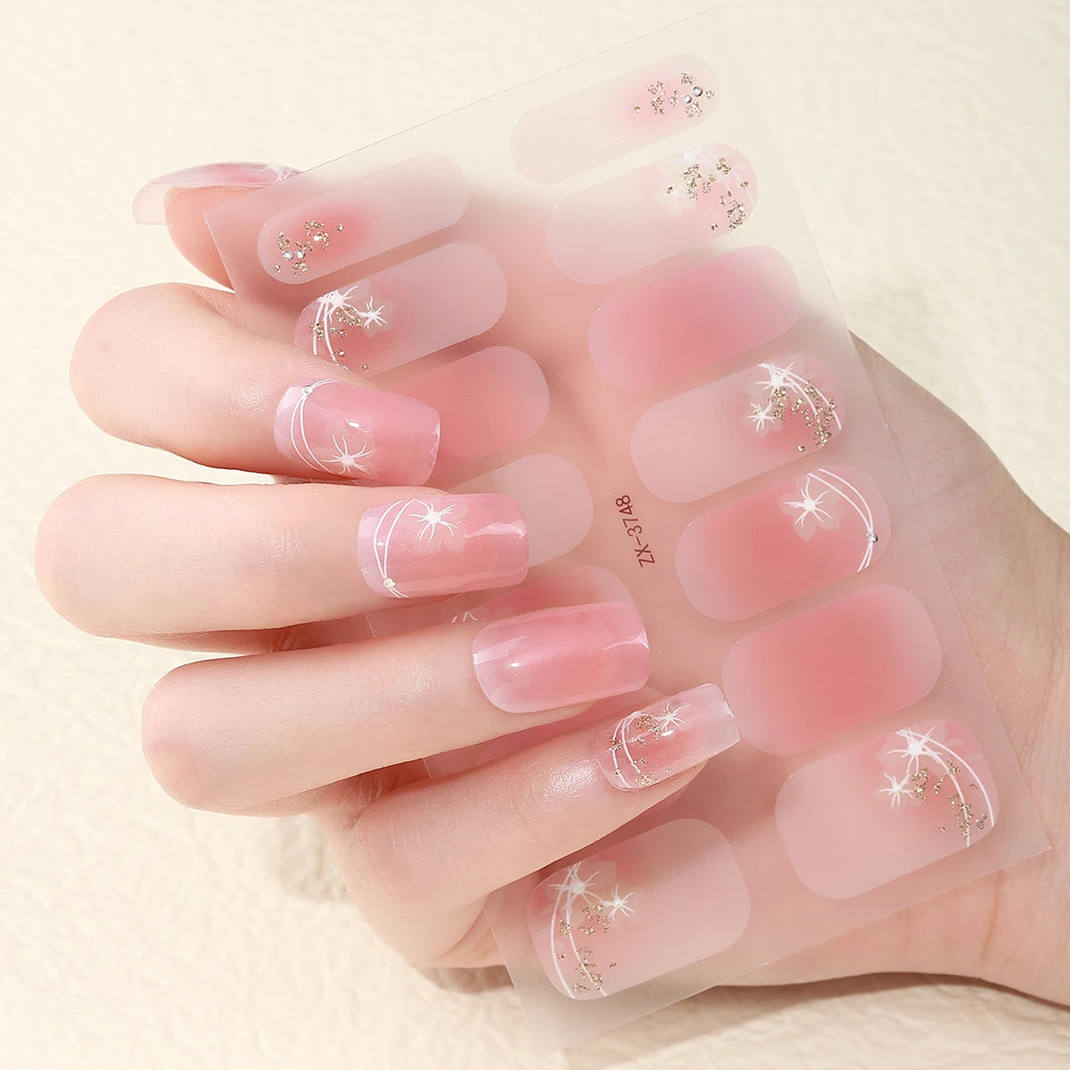 14Tips DIY Baking-Free Nail Stickers Spring Summer Flowers Self-Adhesive Nail Strips Full Cover Nail Decoration Decal