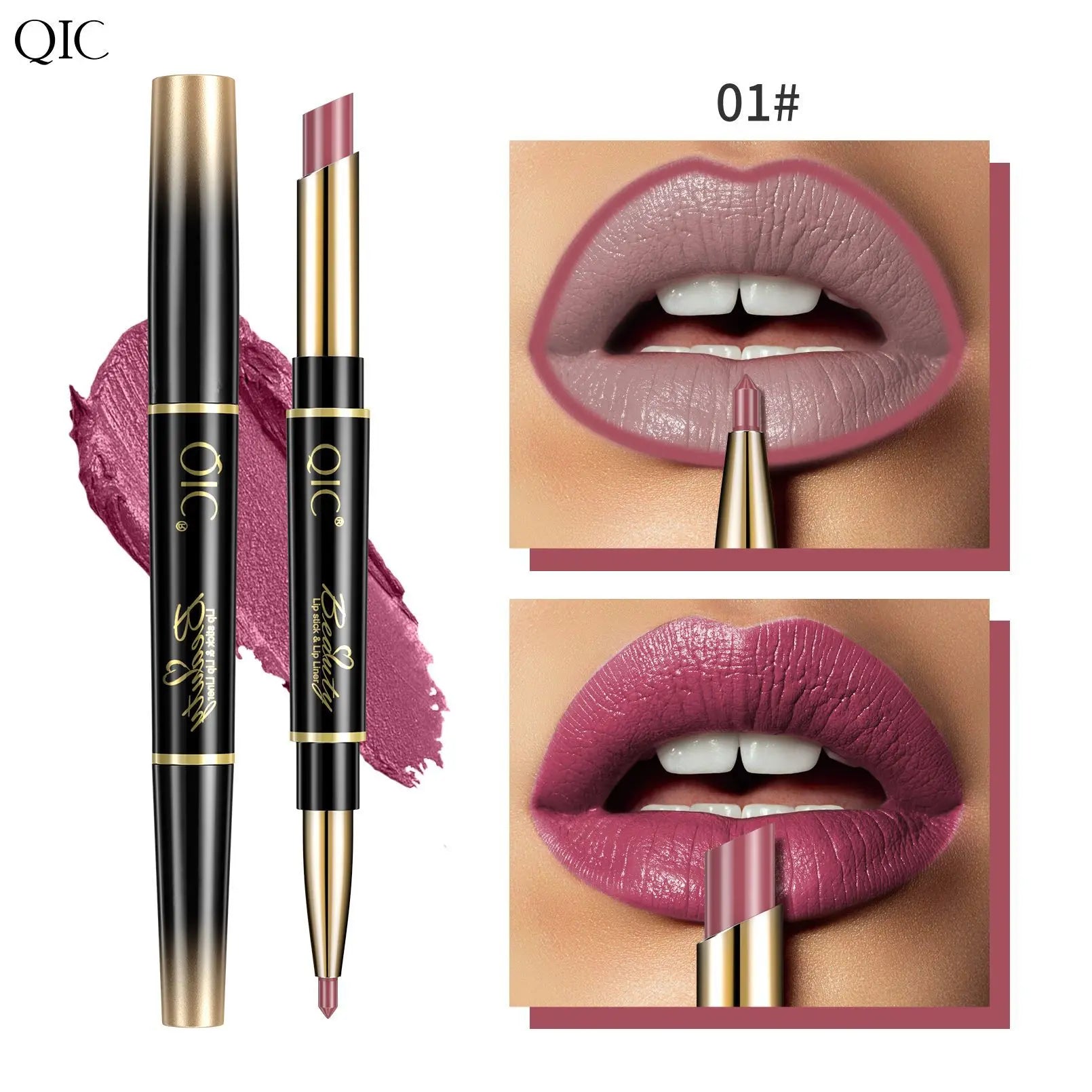 2 IN 1 Lip Liner Waterproof Nude Matte Lipstick Pencil Sexy Red Long Lasting Double Ended Lipliner Makeup Cosmetics For Women