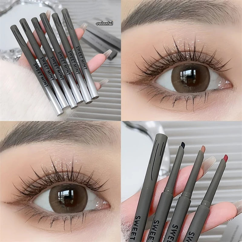 Silky Long-lasting Eye Liner Pencil  Eyeliner Pen Natural Matte Wine Red Eyeliner Easy To Color Waterproof Eye Make Up Cosmetics
