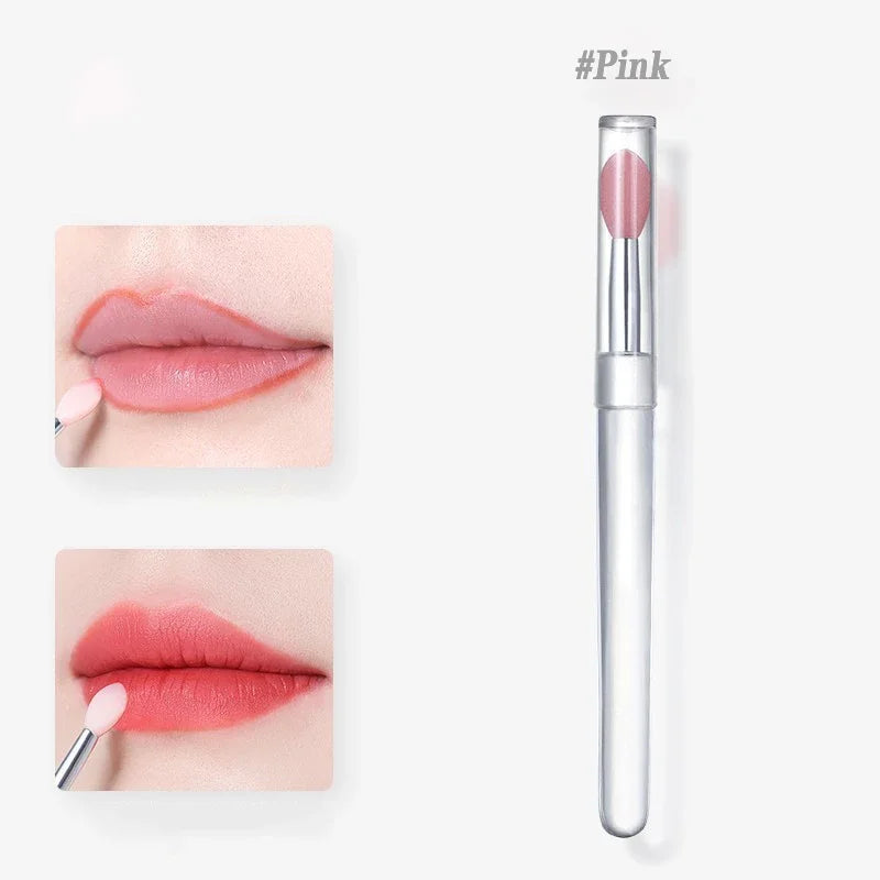 Silicone lip brush with cover, dustproof lipstick brush, glitter eyeshadow brush, portable multi-purpose brush