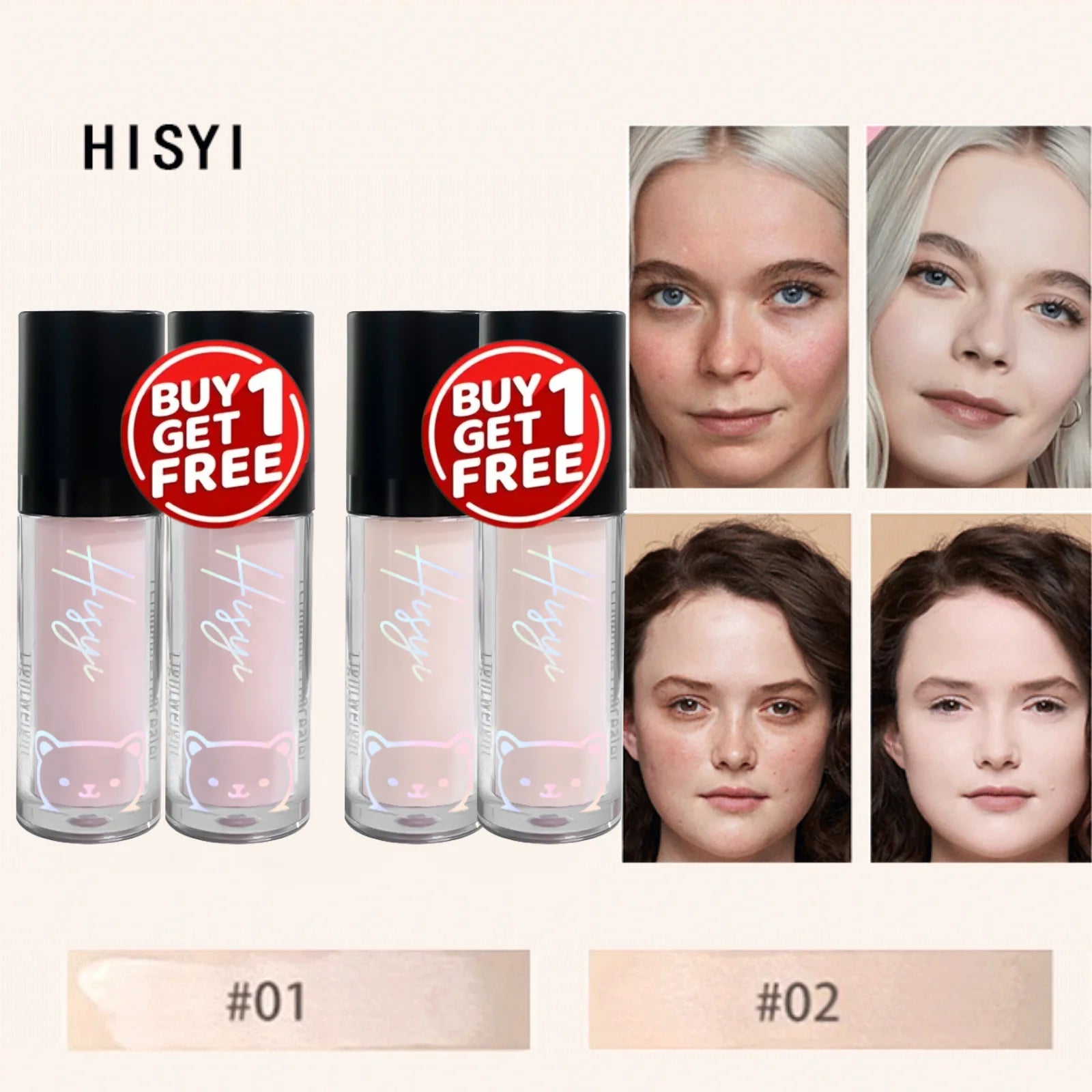 Matte Liquid Concealer Makeup Set - Long-Lasting Buildable Coverage for Contouring Dark Circles, Blemishes, Cheeks and Nose
