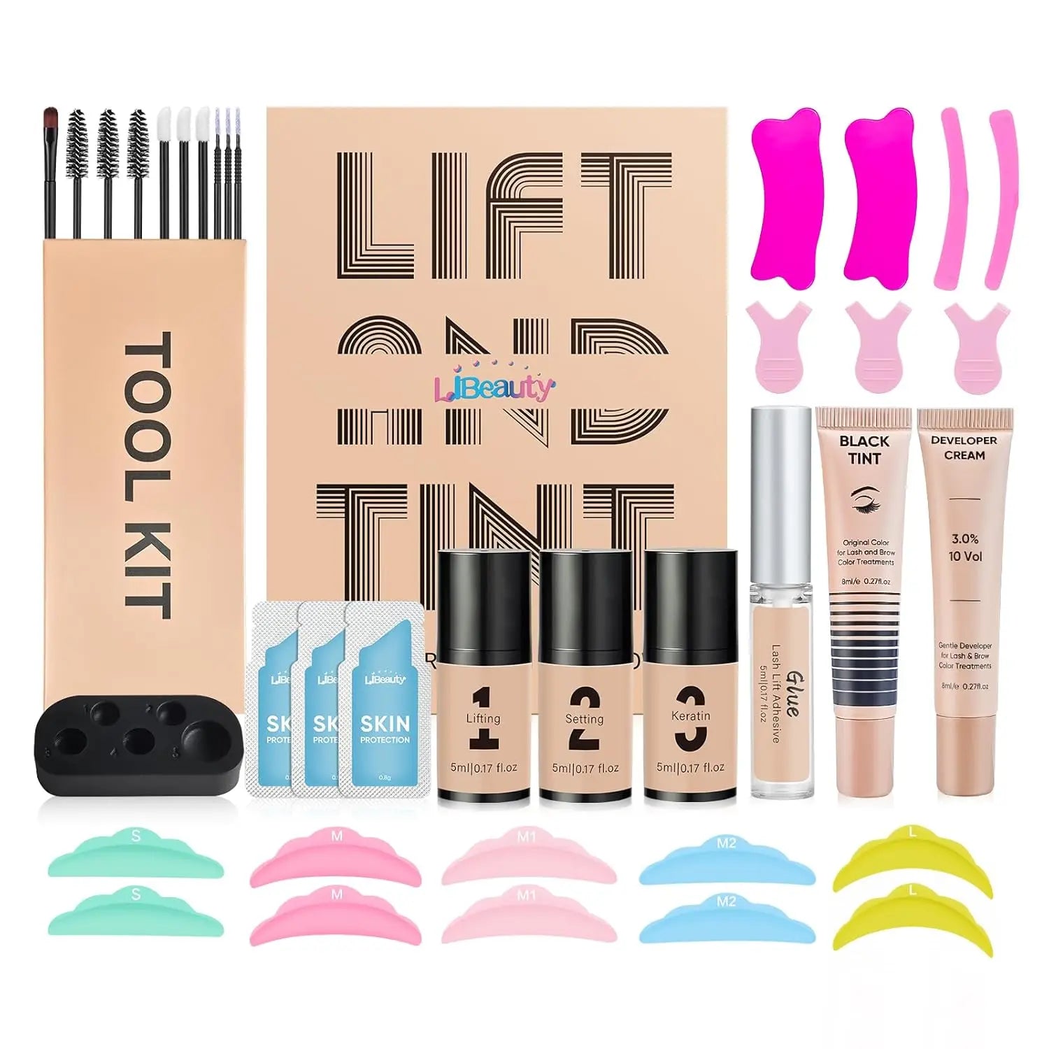Libeauty Lash Lift and Brow Lamination Kit with Black Tint