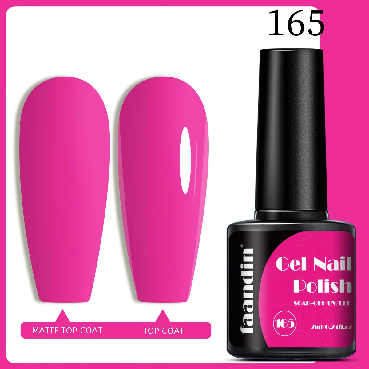 Faandin 7ml 1 Bottle, Solid Color Gel Nail Polish, Selected Red Nail Polish Gel, Uv Lamp Quick-Drying, Alcohol-Free, Full Color, Not Easy to Fade, High Saturation Color, Easy to Use, Can Be Used at Home, Essential Item for Fa