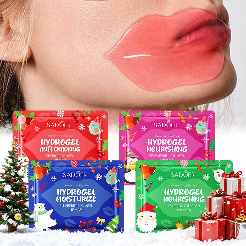 Gel Collagen Lip Mask Crystal Lip Pads For Moisturizing, Anti-Wrinkle, Firms & Hydrates Lips remove lip lines For Christmas
