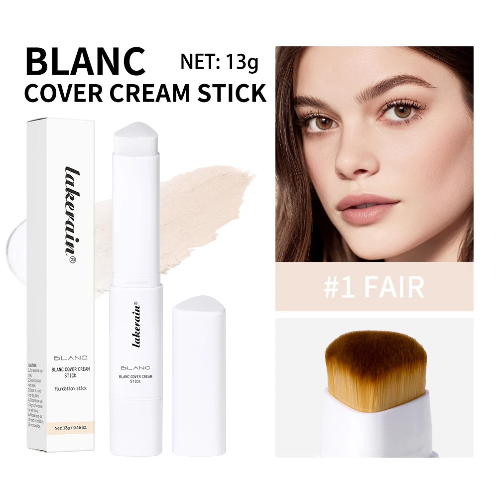 Color Changing Foundation Stick Korean Cover Cream Stick High Coverage Waterproof Dual-Ended with Brush  Base Makeup