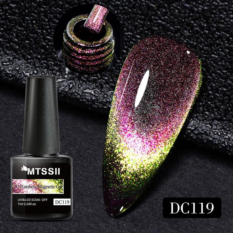 7ML Ice Transparent Glass Bead Moonlight Cat Eye Magnet Gel Nail Polish Jelly Ultra Shine Glitter Semi Permanent Soak Off UV Gel