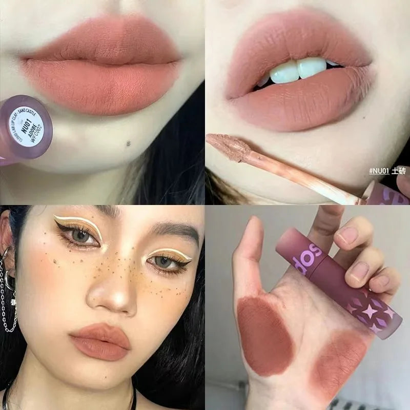 Kaleidos Velvet Matte Lip Stick Lip Cream Matte Finish Nude Colours Lip Tint Waterproof Lipgloss Long Lasting Vegan Makeup