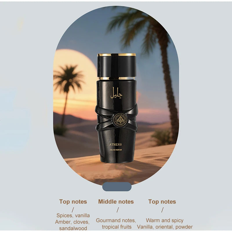 Luxury Arab Perfume,Unisex Eau De Parfum Spray,Flowers Fruits Notes Women Fragrance,Spicy Oriental Gourmand Scent,Musk Body Mist