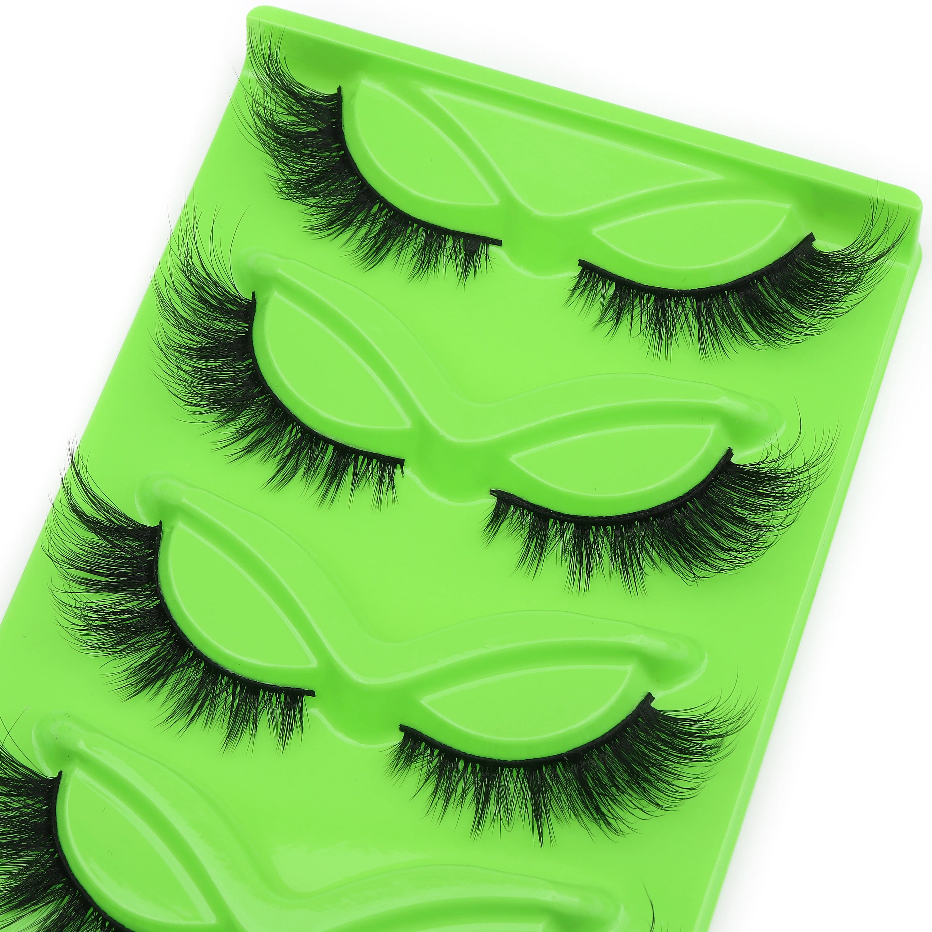DINGSEN 5 Pairs Cat Eyelashes Fluffy Cat Lashes Fake Eyelash Wispy Natural Look long Mink Eyelashes Strip Lashes Cat Eye Lashes