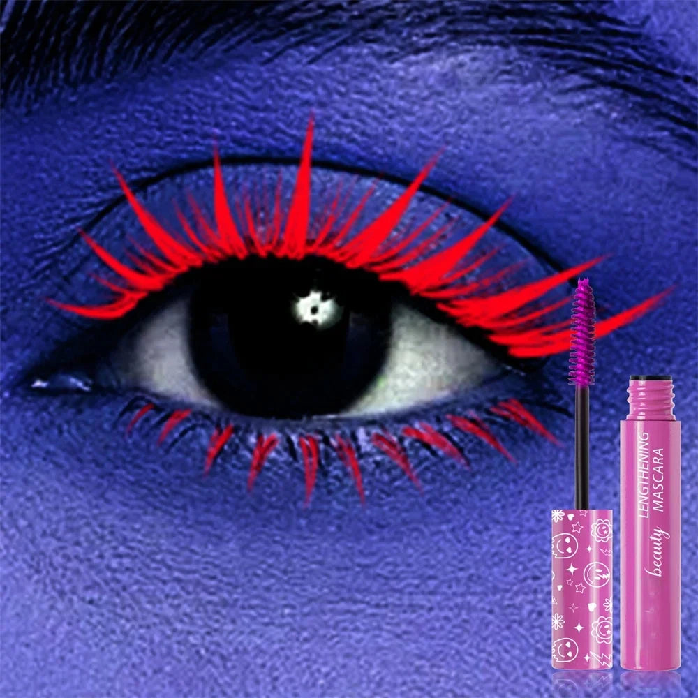 6Color Neon Mascara Fluorescence Waterproof Lasting Cosmetic Luminous Pigment Quick Dry Mascara Non Caking Eyelash Extend Makeup