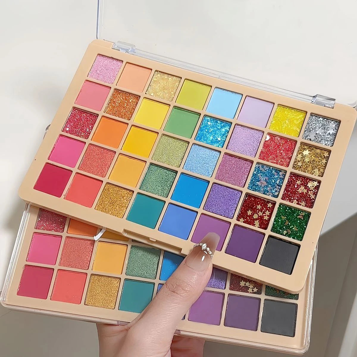 Colored eyeshadow set, 40 colors, music festival performance stage, matte and pearlescent, green, blue, pink, Mother's Day gift