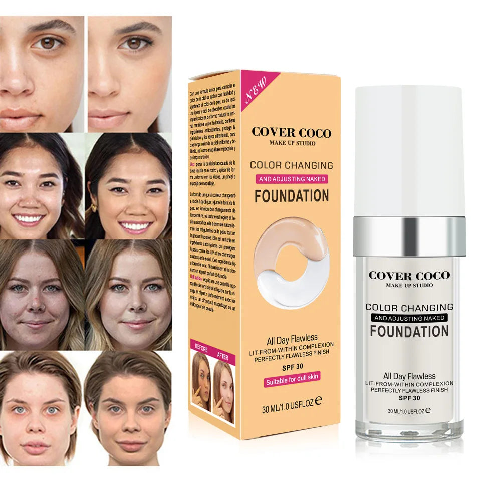 Cover Coco Long Lasting Concealer Liquid Foundation Skin Color Liquid Foundation Light and Transparent Moisturizing Cream