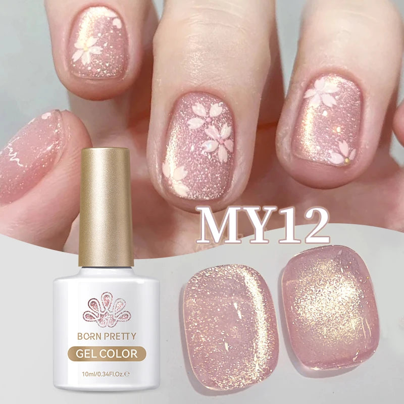 BORN PRETTY 10ml Fruit Purple Grape Cat Magnetic Gel Nail Polish 2025 New Whitening Guava Glass Beads Varnish Nail Supplies