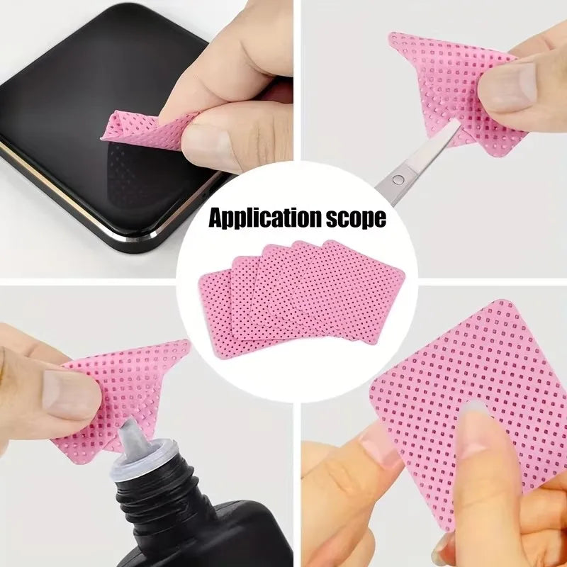 50 Lint-Free Nail Wipes, Super Absorbent Nail Wipes for Removing Gel Polish, Eyelash Extensions, and Nail Prep (White, Pink)