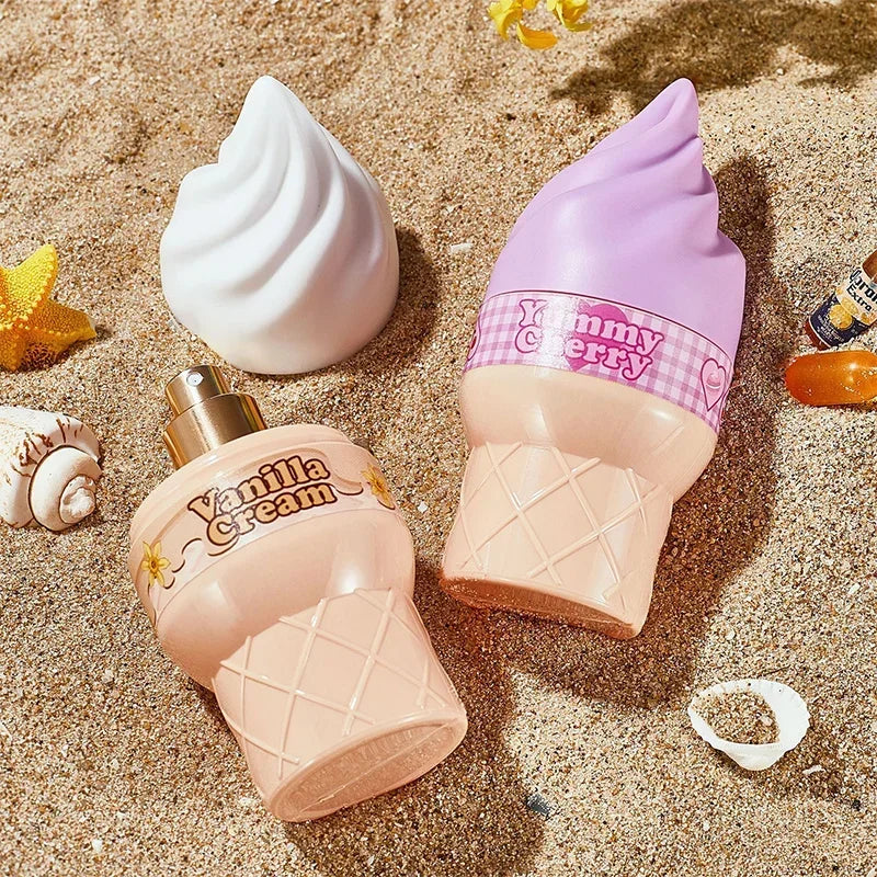 Cute Ice Cream Shaped Perfume For Women, Sweet Fruity Floral Vanilla Fragrance, Long Lasting Eau De Toilette, Unique Gift 50ml