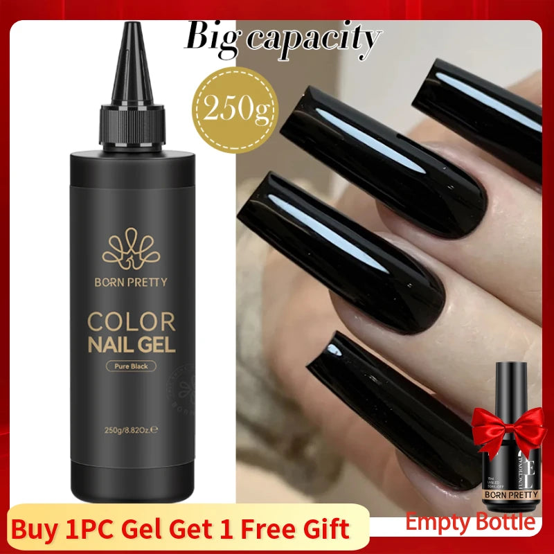 BORN PRETTY 250g Milky White Jelly Nude Gel Nail Polish Refilled Package Translucent Clear Semi Permanent Soak Off UV Gel