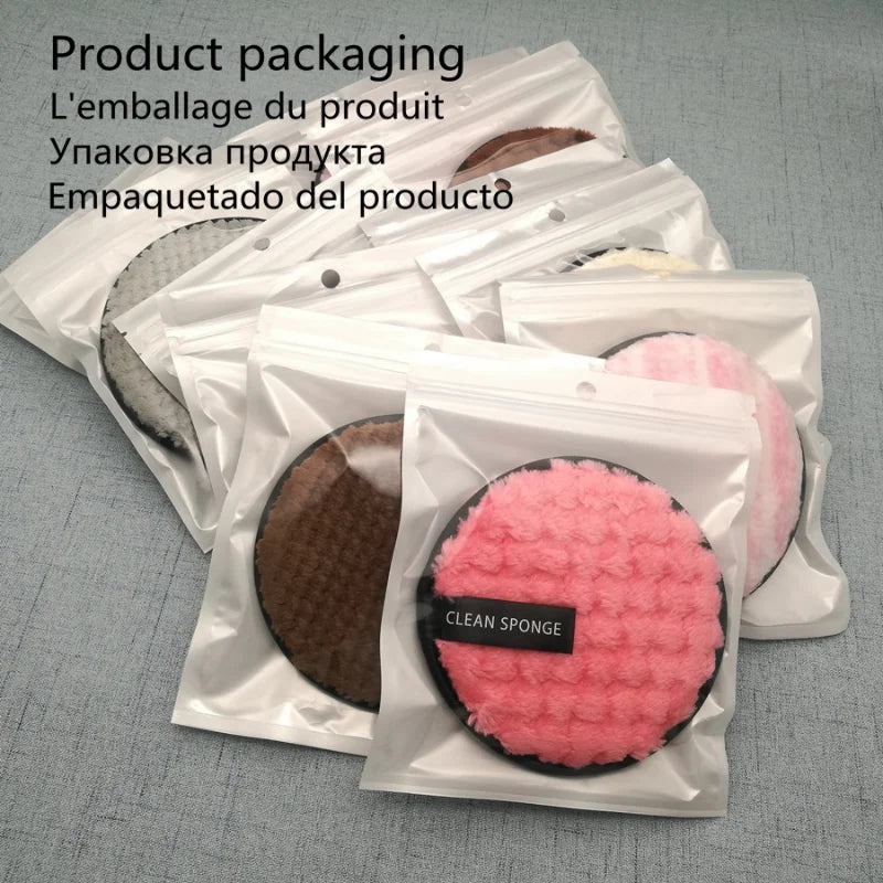 5Pcs Reusable Makeup Remover Cotton Wipes Microfiber  Sponge Cleaning Tool Washable Sponge Pad  Makeup Remover Pads Facial Clean