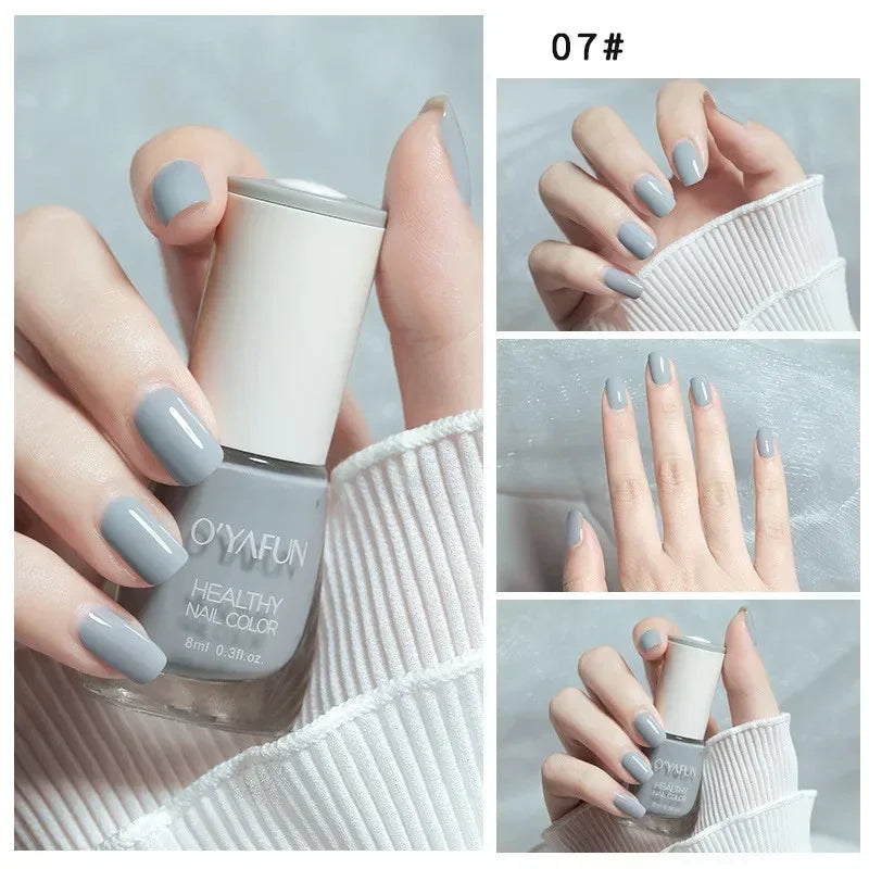 8ml Matte Waterproof No-bake Nail Polish Nail Art Tearable Quick Dry Normal Without Lamp Nail Polish Glitter Sequins UV Varnish