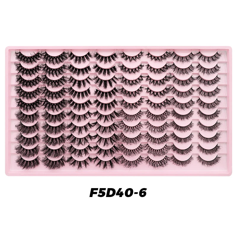 DINGSEN 40 pairs Volume Strip Lashes Faux Mink False Eyelashes Kit Cosmetics Soft Fake Volume Eyelash Extensions Wholesale