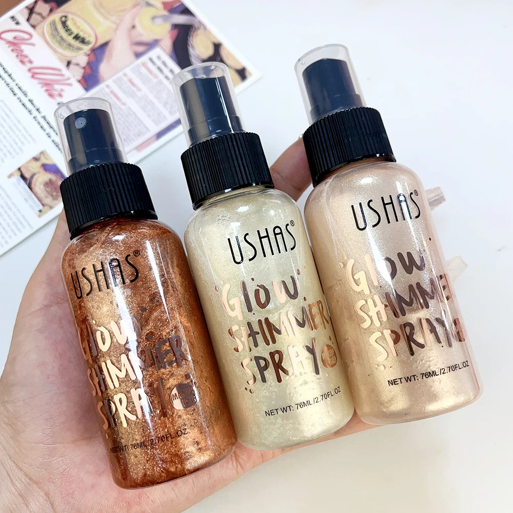 Liquid Bronzer Highlighter Setting Spray Illuminating Shimmer Lasting Contouring Brighten Face Glow Highlighter Makeup Cosmetics