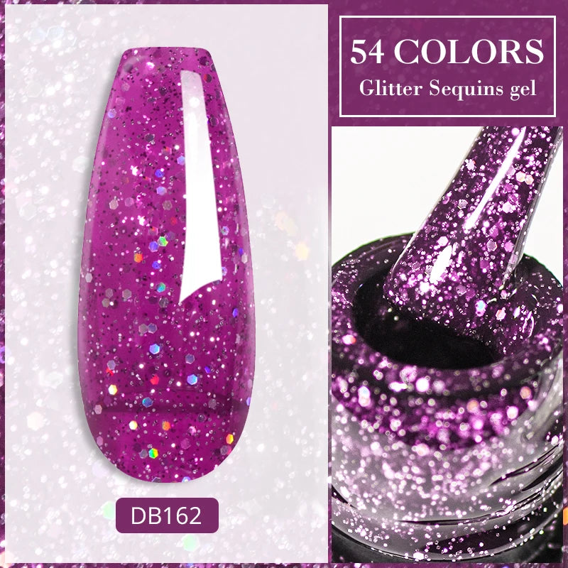 7ML Ice Transparent Glass Bead Moonlight Cat Eye Magnet Gel Nail Polish Jelly Ultra Shine Glitter Semi Permanent Soak Off UV Gel