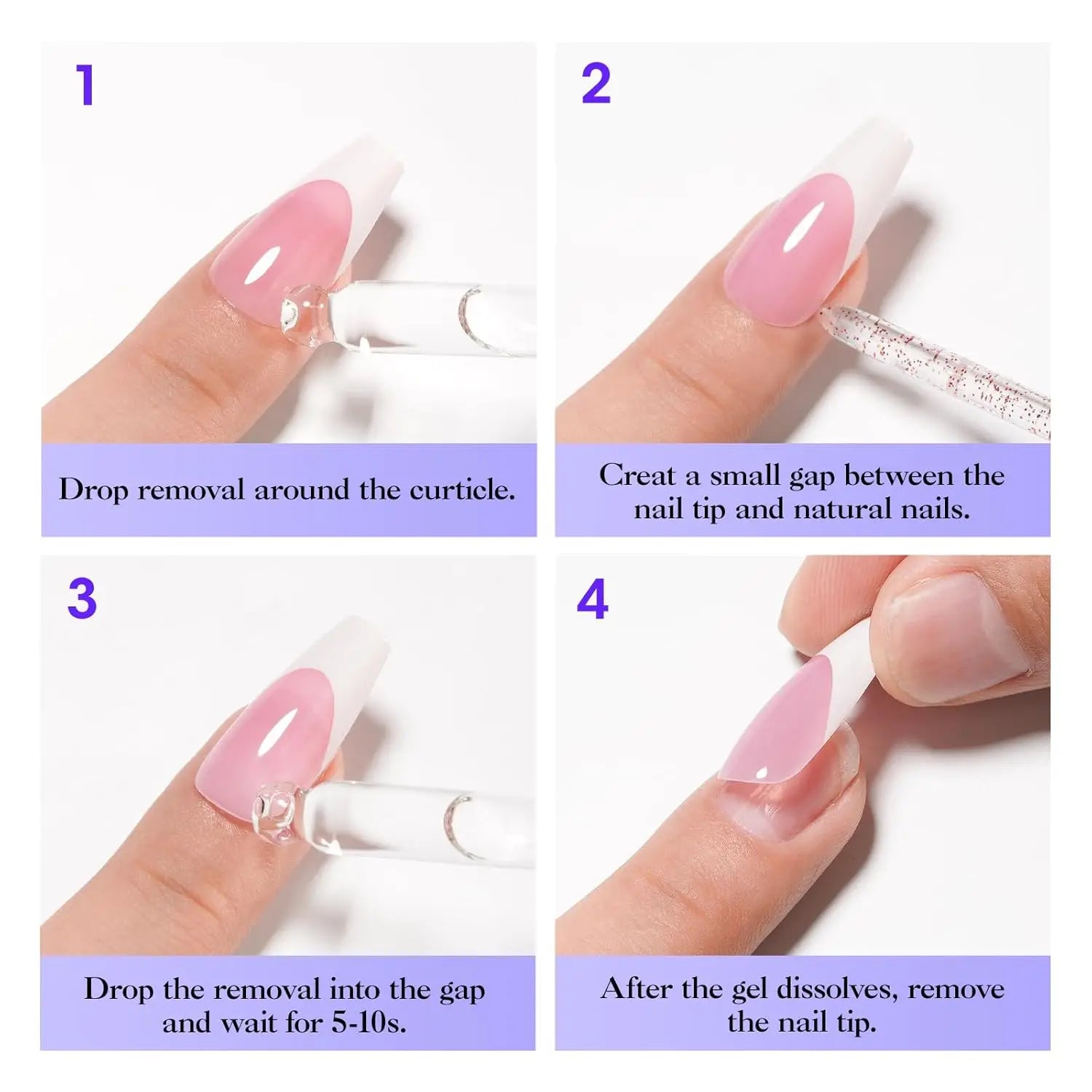 GELLEN 40ml Nail Glue Remover Gentle Formula for Press on Nails UV Gel Fake Tips Removal Non Acetone Odorless Nail Care Supplies