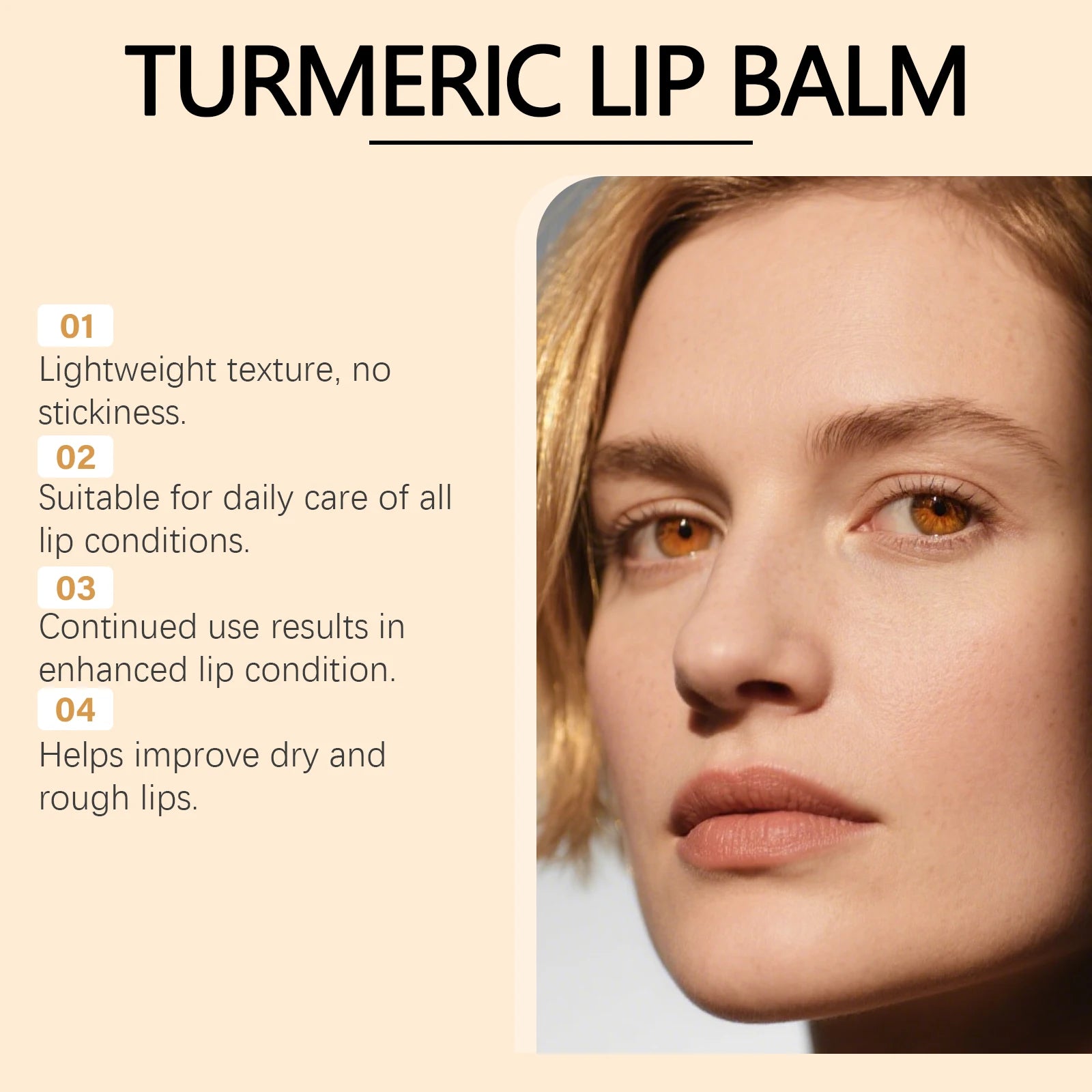 Turmeric Moisturizing Lip Balm Hydrating Protective Barrier Soothing Dry Chapped Lips Long Lasting Natural Formula Lip Care