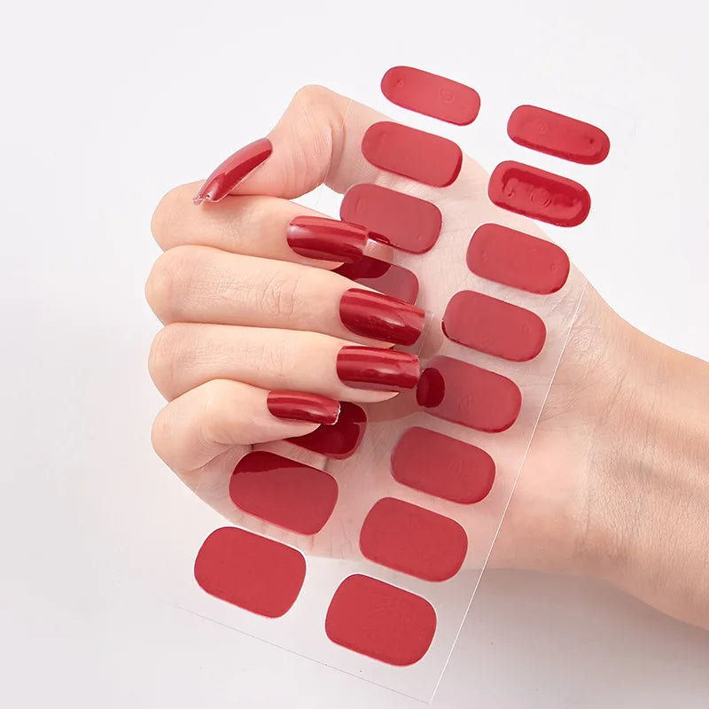 Pink Nude Full Cover Nail Sticker Gradient Color Self-Adhive Simple Full Nail Wraps DIY Thermal Effect Nail Art Making Manicur