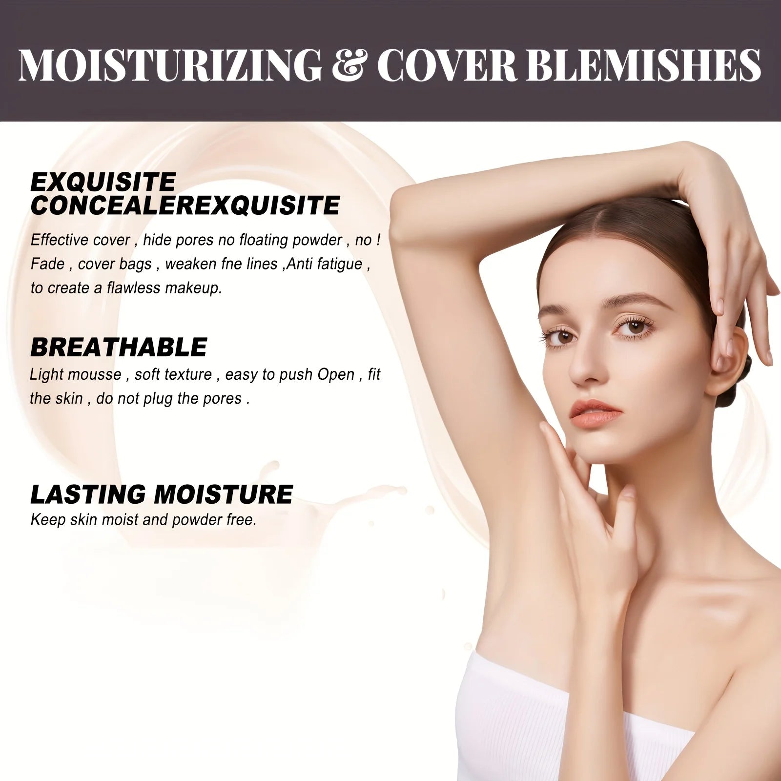 3 Pcs Concealer Stick Multi-Use Concealer Makeup Dark Circles Treatment, Lightweight, Full Coverage, Long Lasting