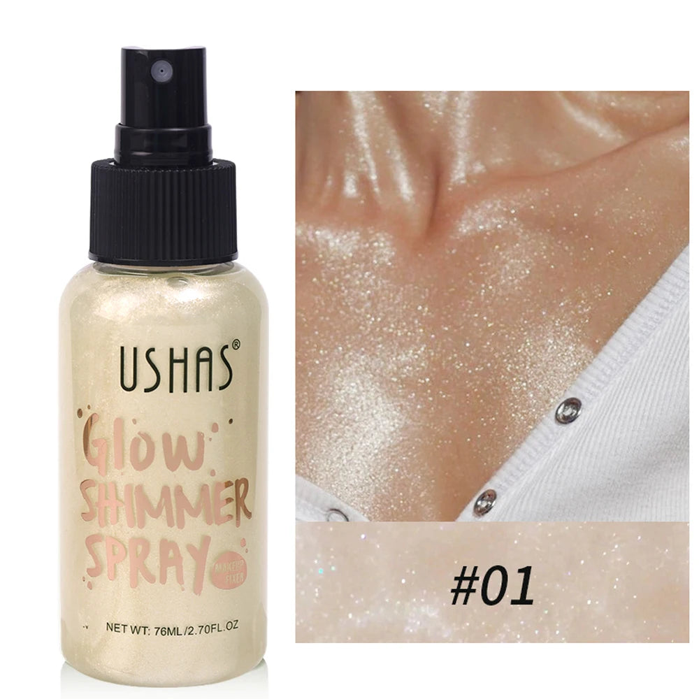 Liquid Bronzer Highlighter Setting Spray Illuminating Shimmer Lasting Contouring Brighten Face Glow Highlighter Makeup Cosmetics