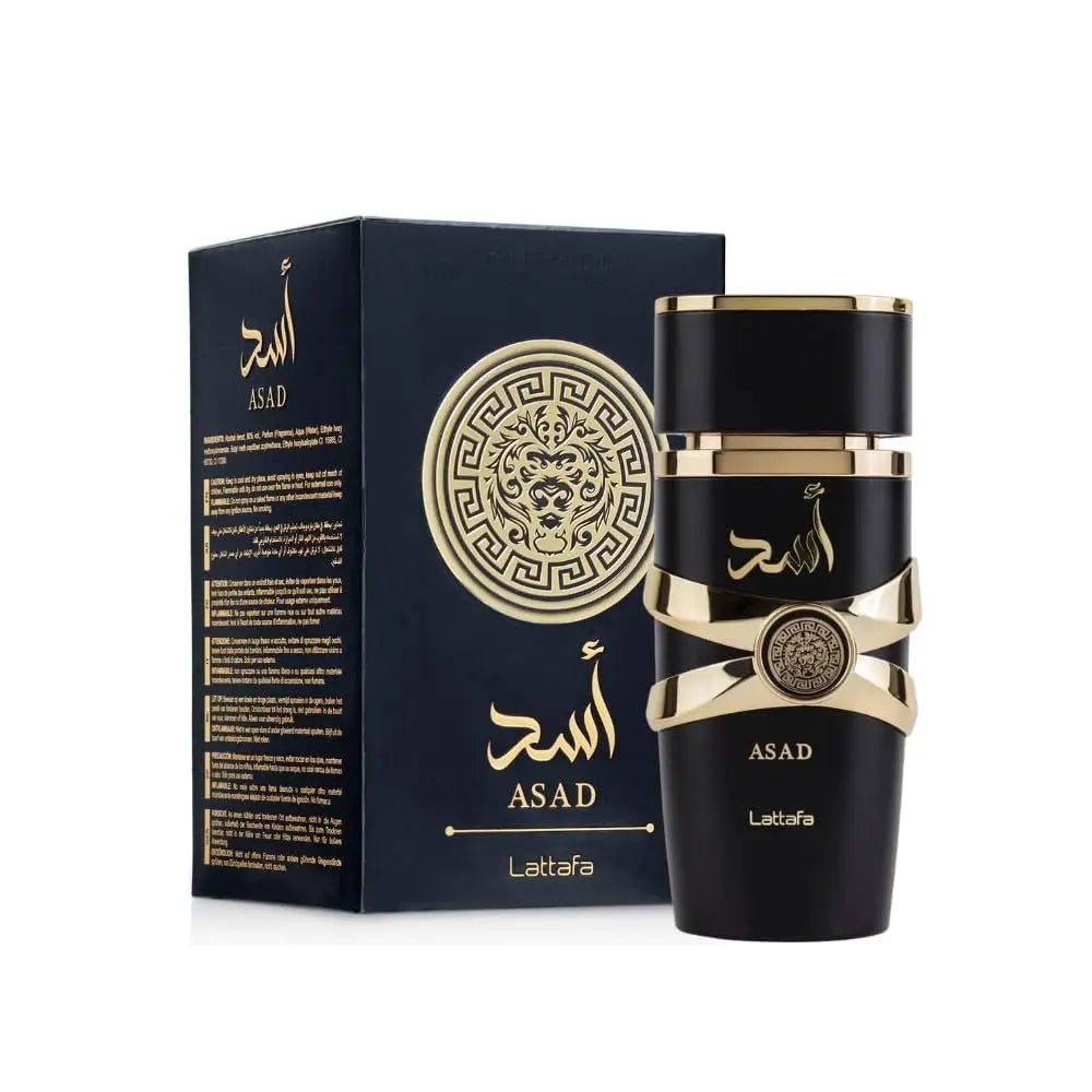 Lattafa Perfumes Asad Unisex Eau De Parfum Spray 3.4 Ounce Arabian Women's Perfume Natural Long Lasting Fragrance Cologne