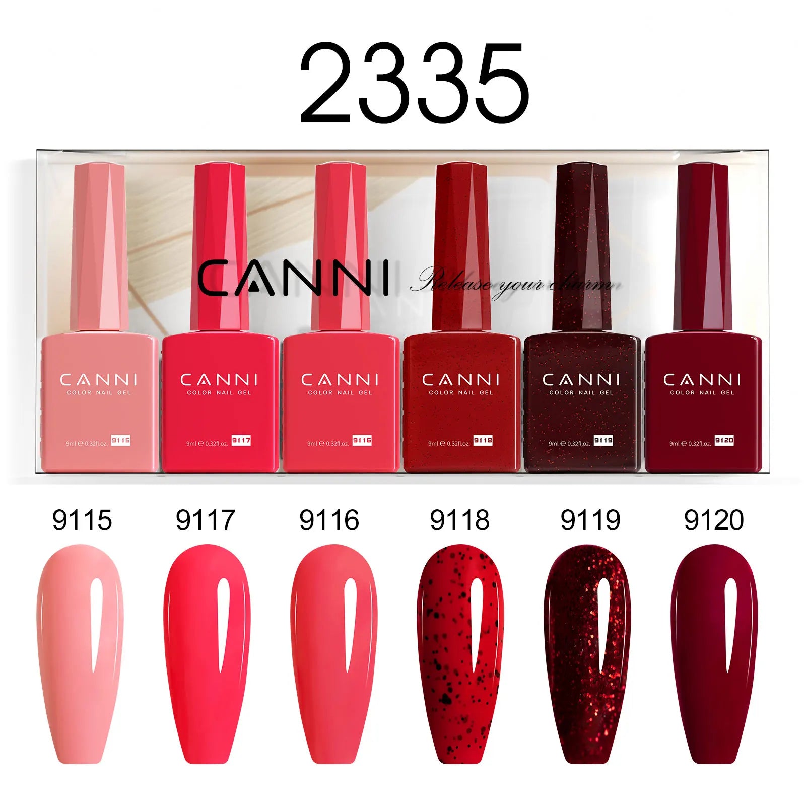 6pcs*9ml CANNI Nail Gel Polish Kit HEMA FREE Jade Jelly Nude Jelly Pink VIP Kit Christmas Gift French Nail Design Natural Color