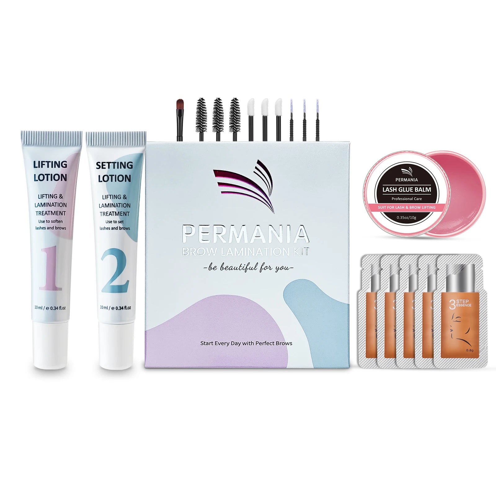 Permania Eyelash Lift and Brow Lamination Kit - Instant Curling