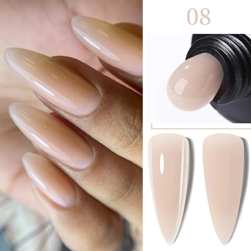 LILYCUTE 15ML Quick Extension Gel Nail Polish Milky White Clear Pink Color French Manicure Finger Prolong Nail Hard Gel Varnish