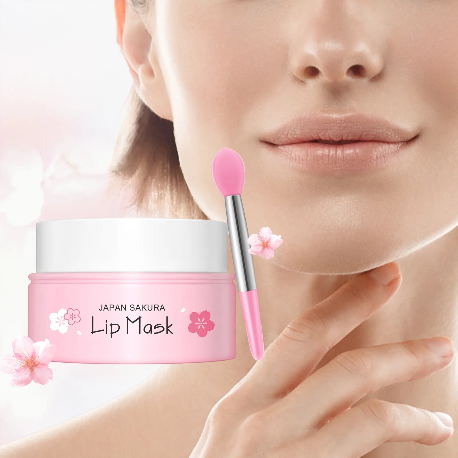 LAIKOU Cherry Blossom Lip Balm Moisturizing Lipstick Base Makeup,Gentle & Nourishing Autumn & Winter Lip Skincare Lip Mask 8g
