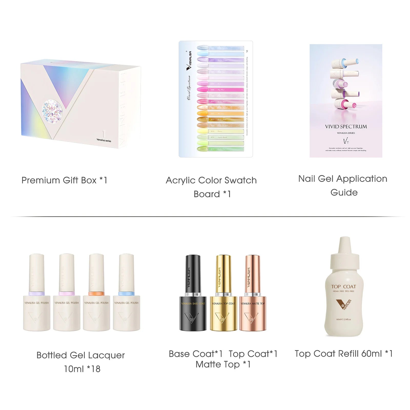 VENALISA VIP Kit 10ml Nail Gel Polish HEMA TPO FREE Gorgeous Colors Gel Pigment Professional Nail Art Long-lasting Gel Varnish