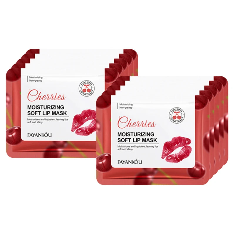 5/10/20pcs Fruit Crystal Collagen Lip Mask Hydrating Lips Moisturizer Plump Cherry Strawberry Lip Patches Lips Plumper Skin Care
