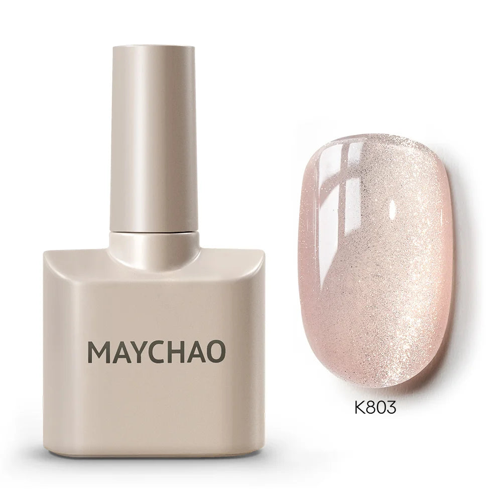 MAYCHAORomantic Galaxy Cat Eye Gel Nail Polish With Magnet Soak off UV Holographic Magnetic Rainbow Gel Polish for Nail Manicure