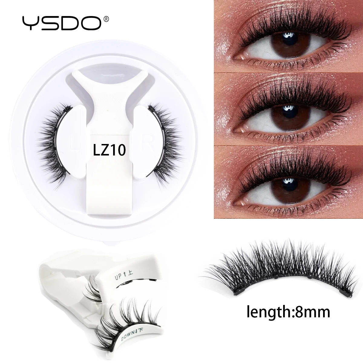 YSDO Magnetic Eyelashes Reusable Winged Magnetic 3D Mink lashes Long-Lasting No Glue Needed False Eyelashes with Tweezer Makeup