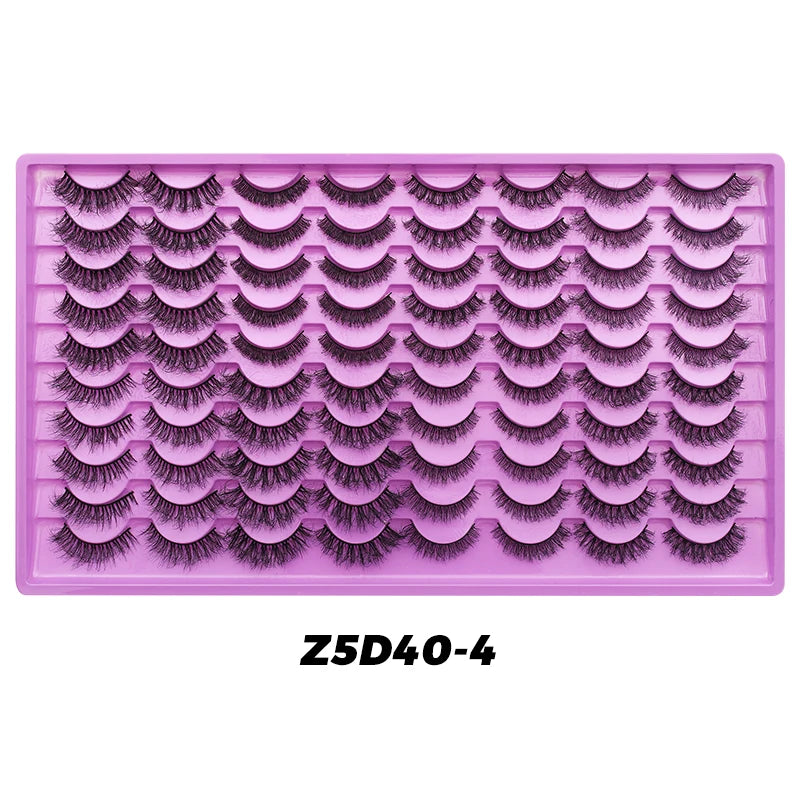 DINGSEN 40 pairs Volume Strip Lashes Faux Mink False Eyelashes Kit Cosmetics Soft Fake Volume Eyelash Extensions Wholesale
