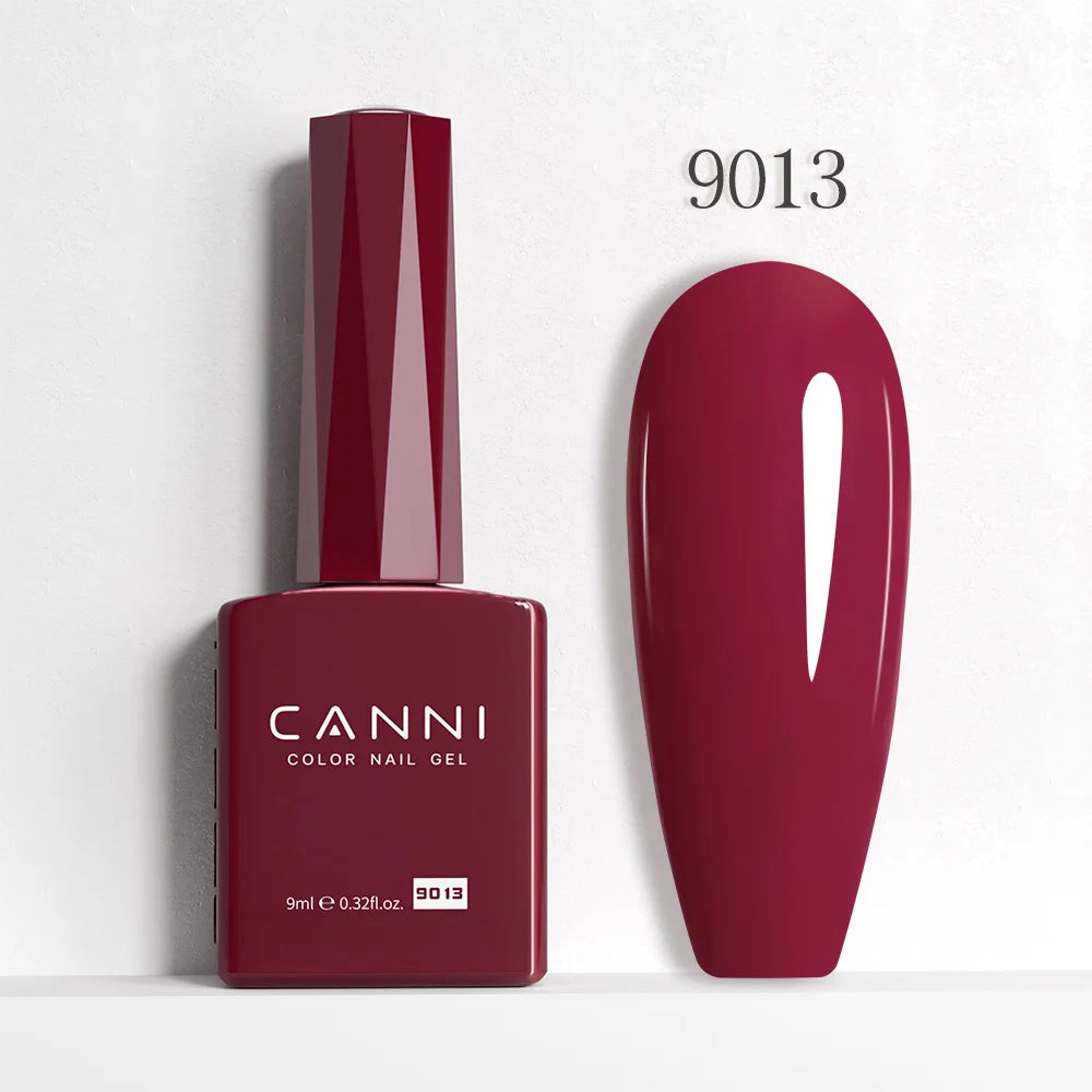 CANNI Hema Free Nail Gel Polish Fall Color Collection Semi Permanent Diamong Long Wear Top Coat Red Gorgeous JellyNude Color 9ml