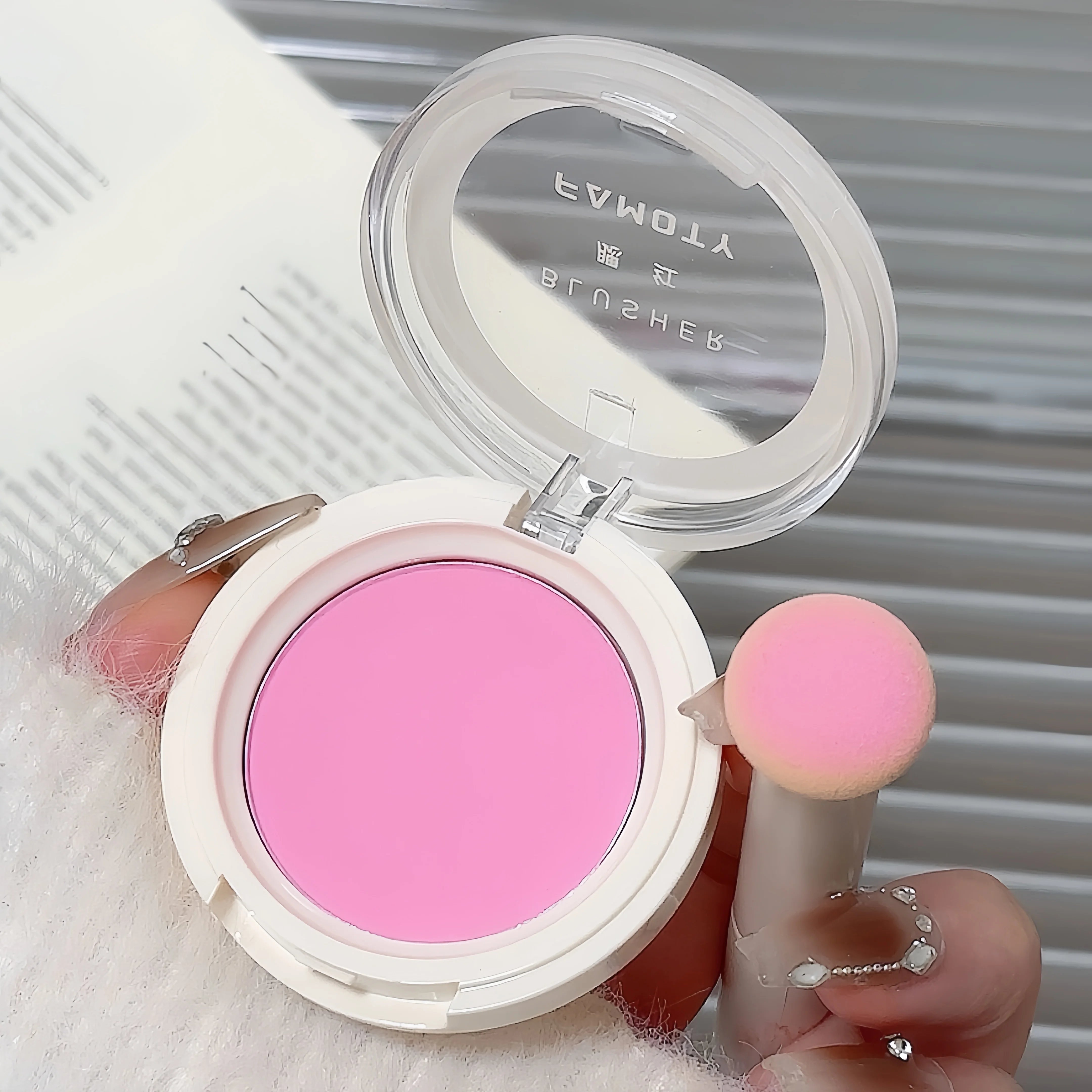 2024 Monochrome Face Blush Palette Longlasting Waterproof Pressed Powder Matte Blush for Contouring Cheeks Travel Cosmetics