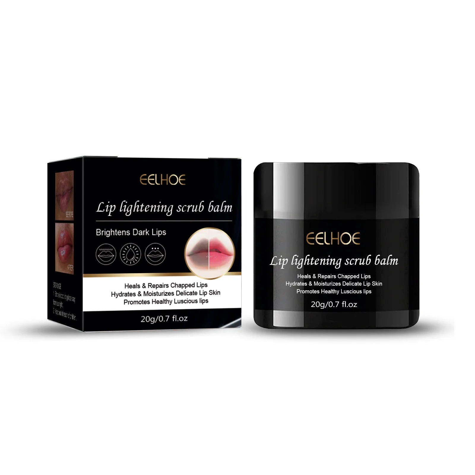 Lip Lightening Scrub Balm for Dark Lips Remove Dark Smoke Lips Exfoliating Repair Fine Lines Moisturizing Brightening Lip Care