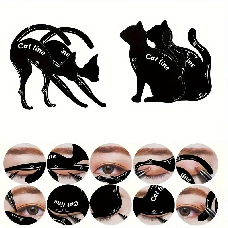 Cat Line Stencils Eye Template Shaper Model Easy to Make up Eyeliner Card for Eye Makeup Tools