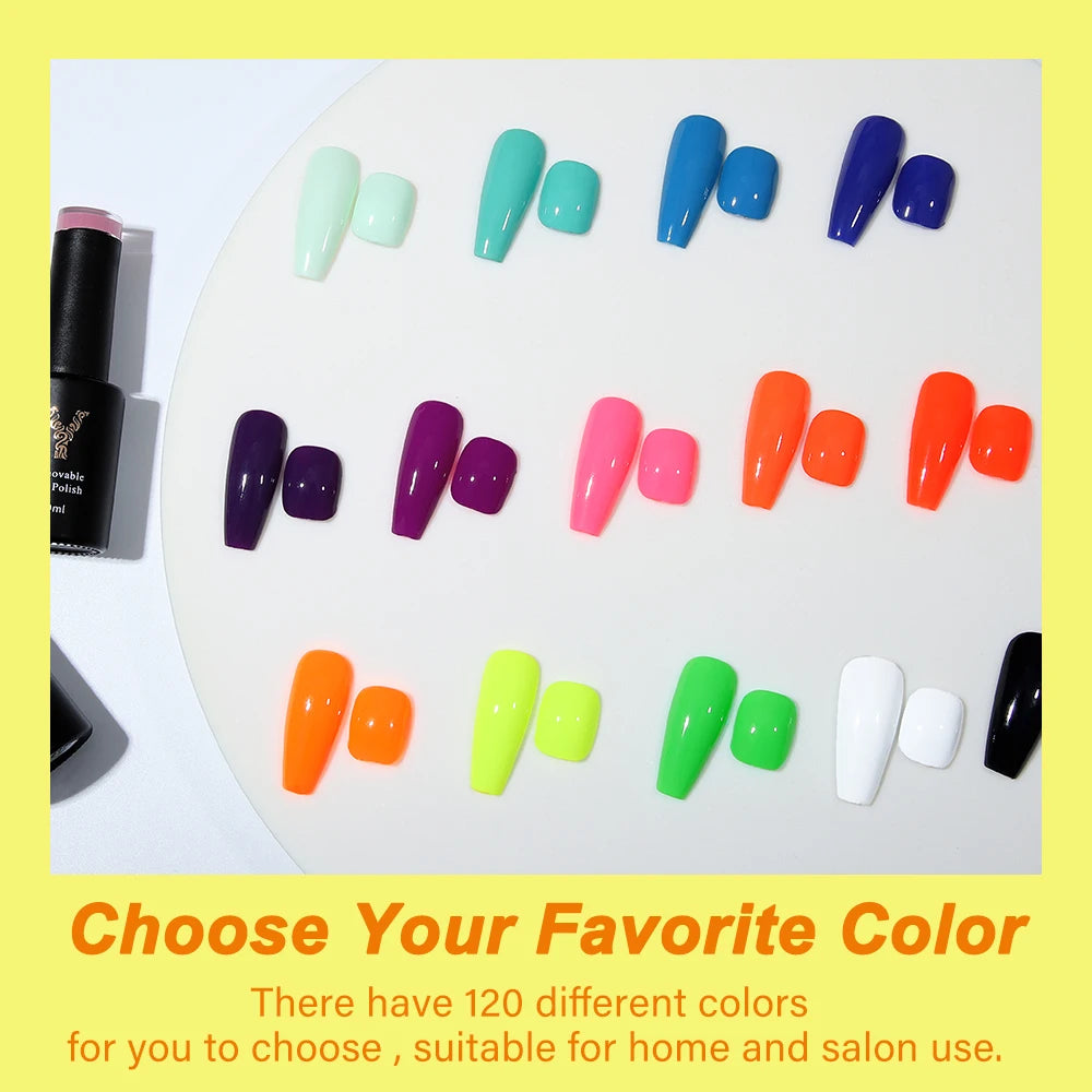 YOKEFELLOW 2022 New Color 10ML Nail Gel Polish Semi Permanent Gel Varnish Base Top Coat 122 Soak Off Colors Organic Nail Varnish