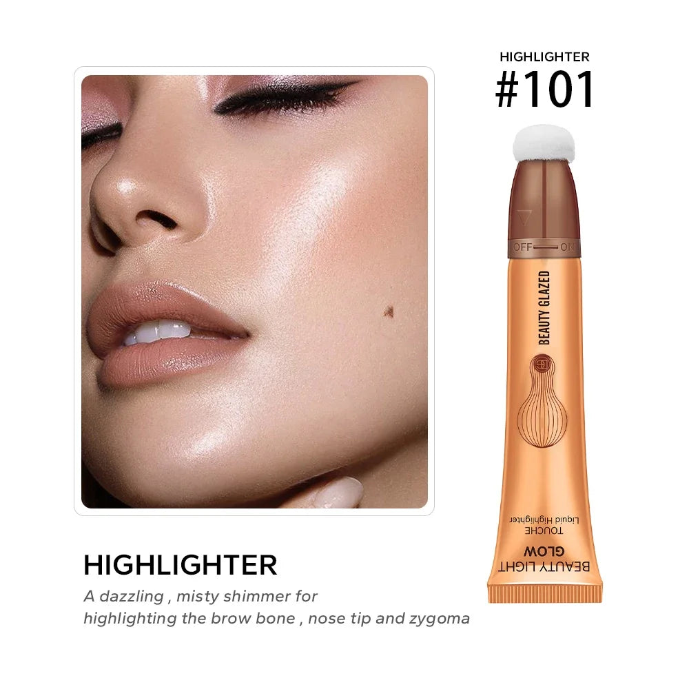 BEAUTY GLAZED 7 Colors Liquid Blush Stick Highlighter Multi Functional Make Up Pen Lip Cheek Waterproof Lasting Cosmetic